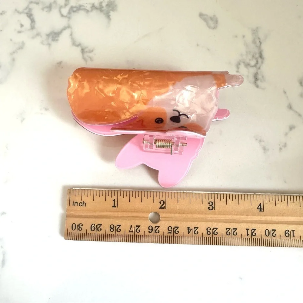 3/$22🩶  Corgi Dog Claw Clip Novelty Hair Accessory Acrylic Hair Clip Puppy NEW